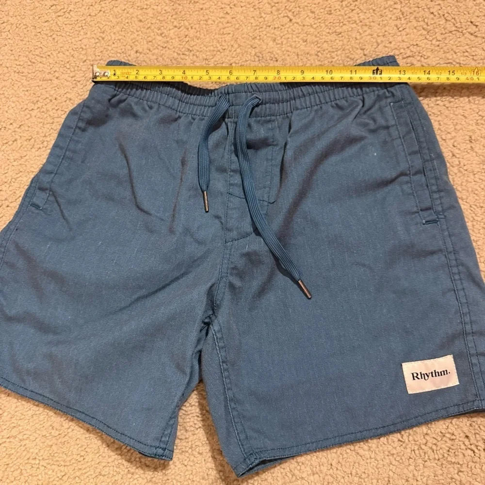 Rhythm Swim Trunks Elastic Waist Boardshorts Blue Size 30